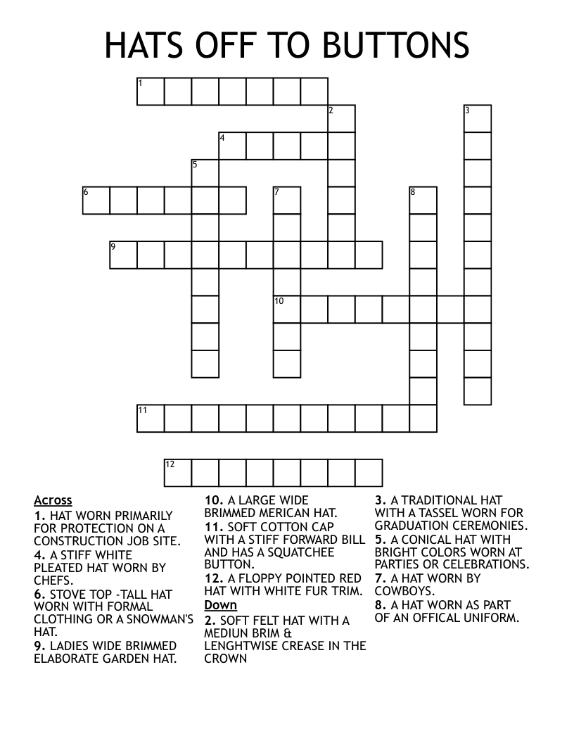 tall piece of headwear crossword