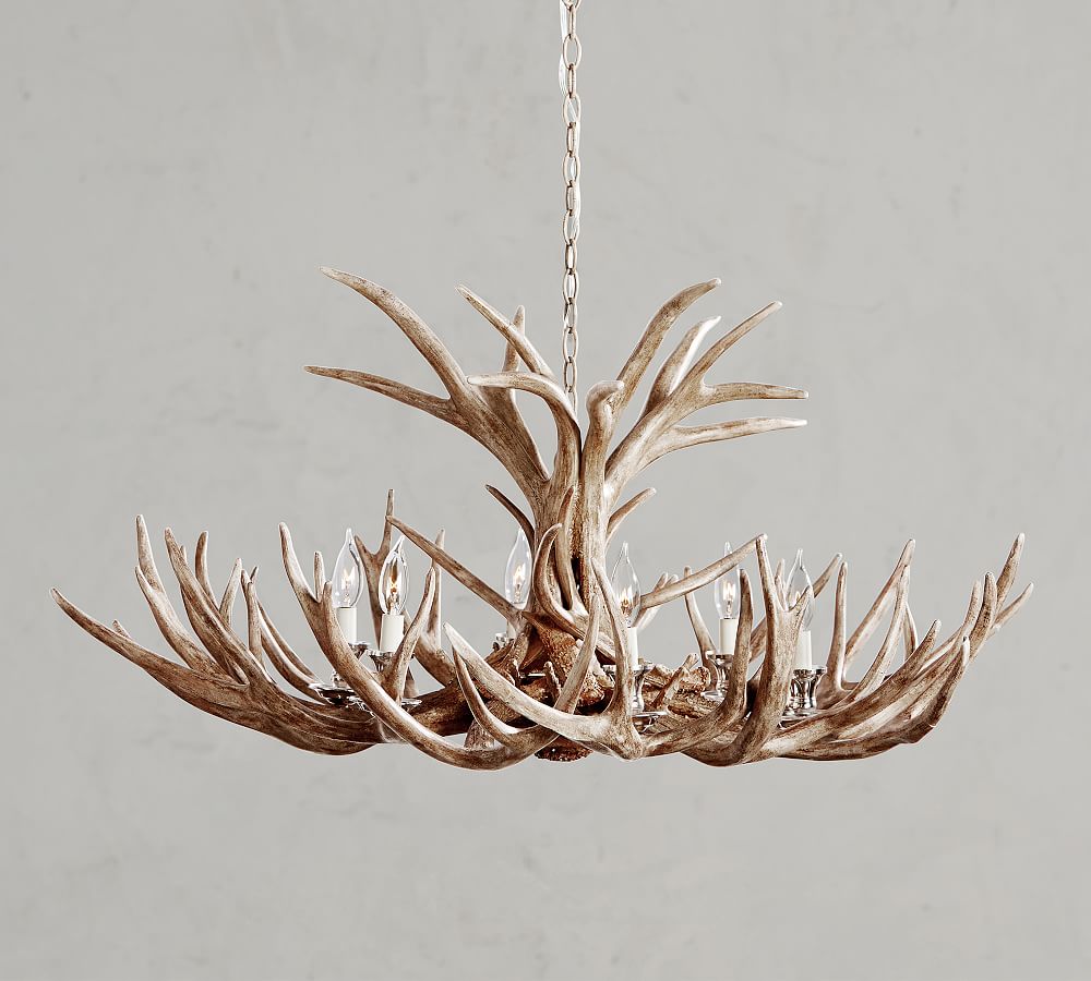 fake antler chandelier