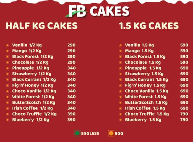 fb cake price