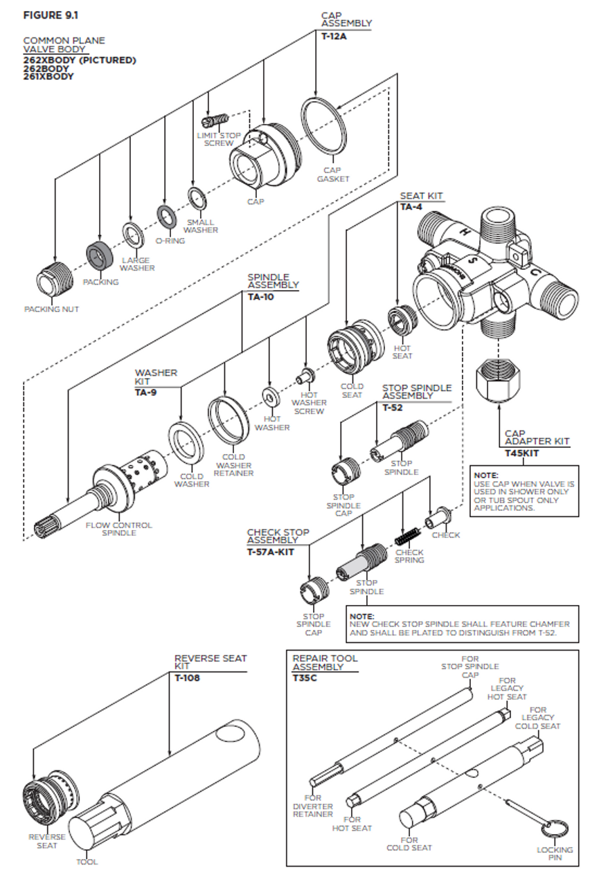 shower handle parts diagram