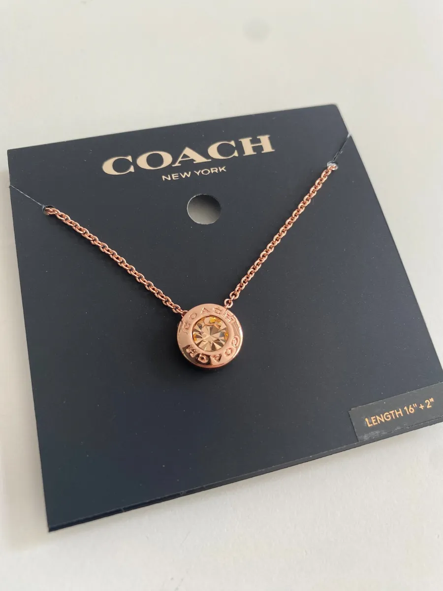 coach necklace rose gold