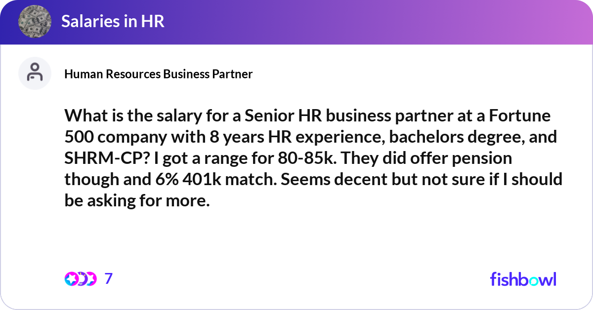 senior hr business partner salary