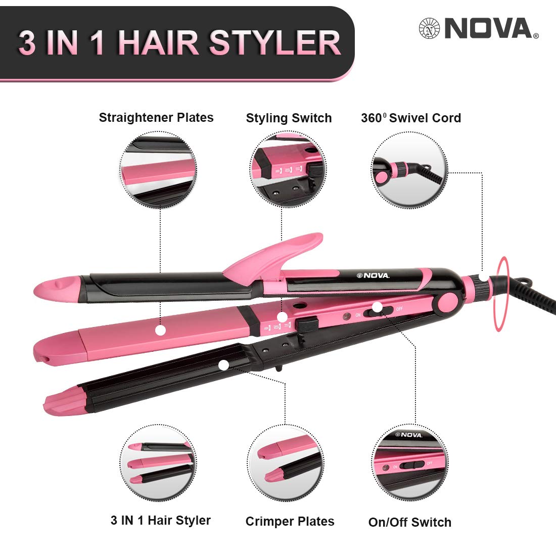 nova 3 in 1 hair styler