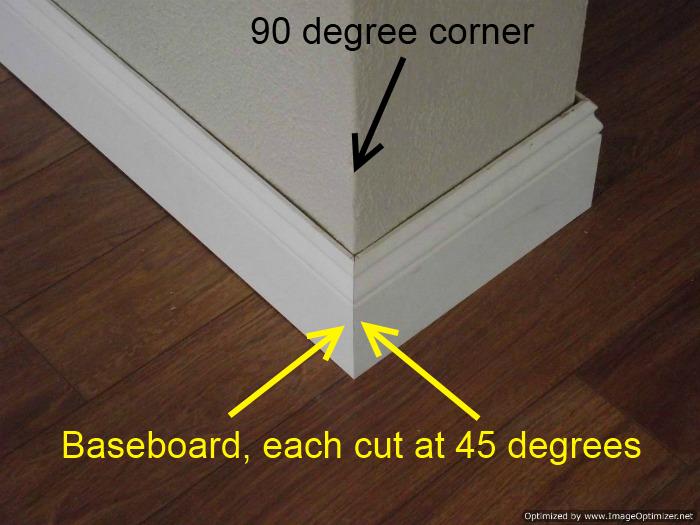 how to cut baseboard angles