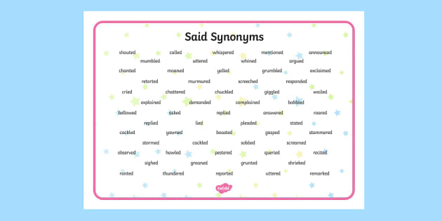 said synonym list