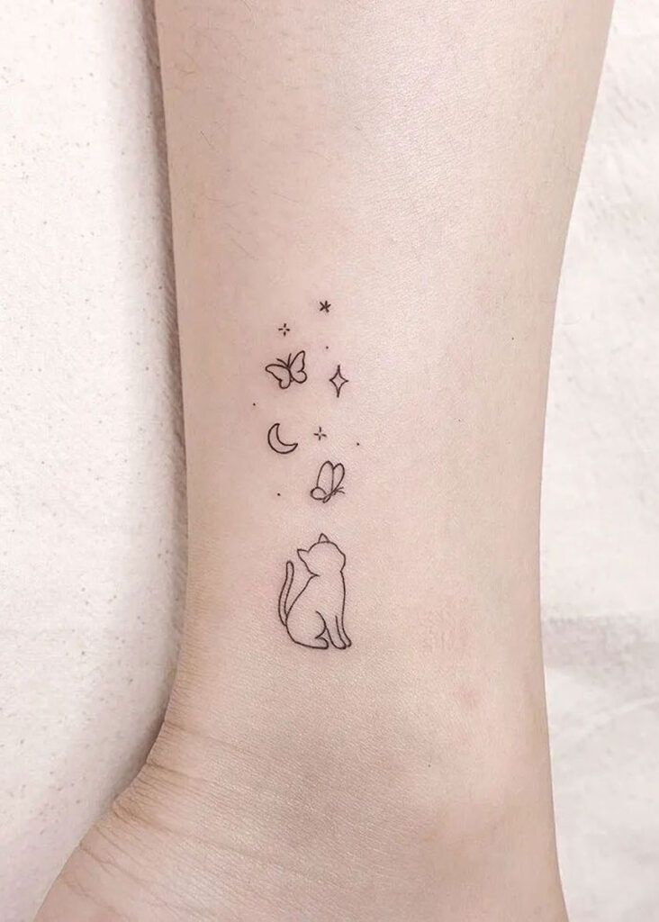 tatuajes de gatos sencillos