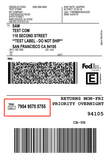 fedex express tracking number