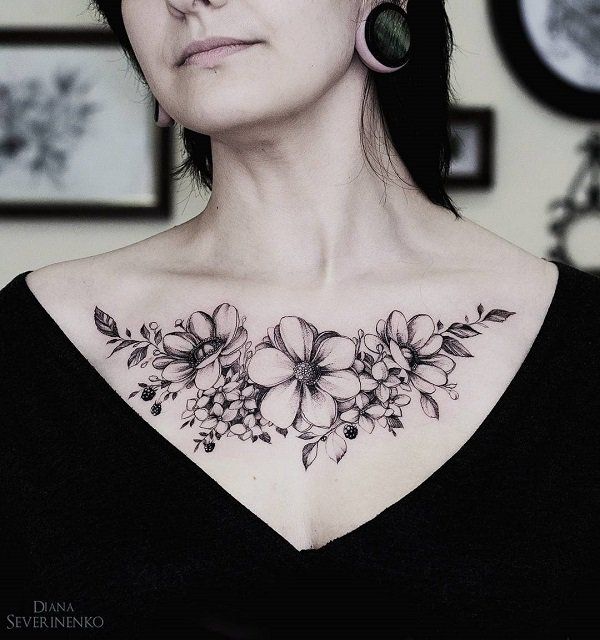 female tattoo chest