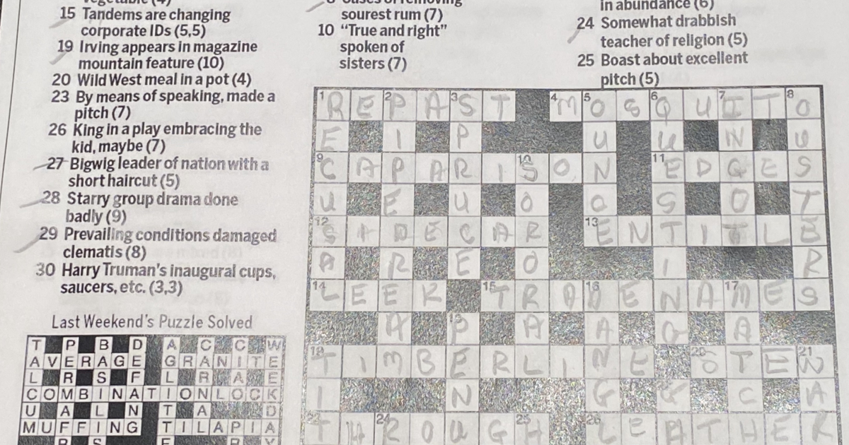 finished crossword