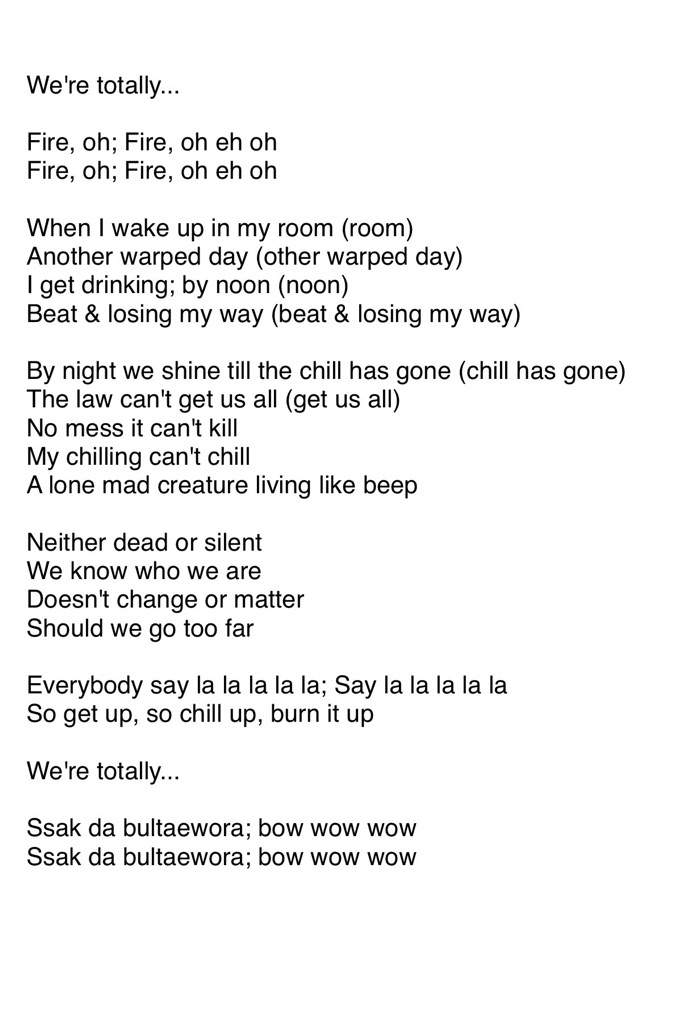 fire bts lyrics english