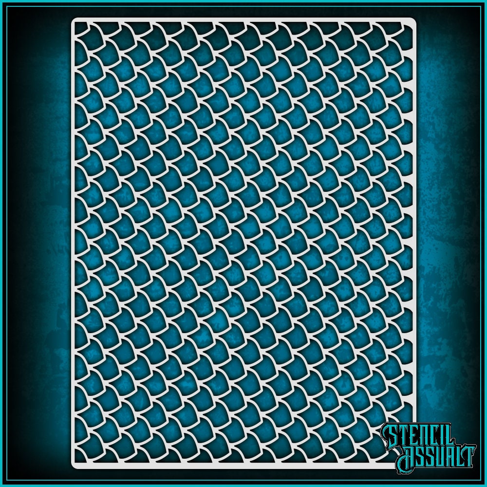 fish scale airbrush stencil