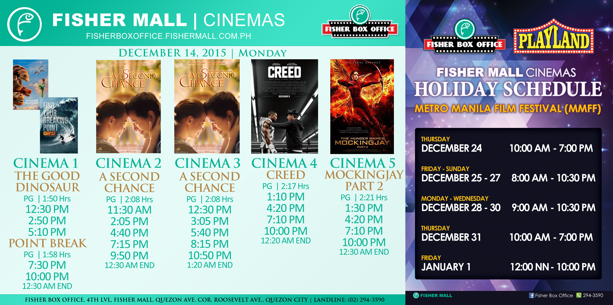 fisher mall cinema schedule now showing