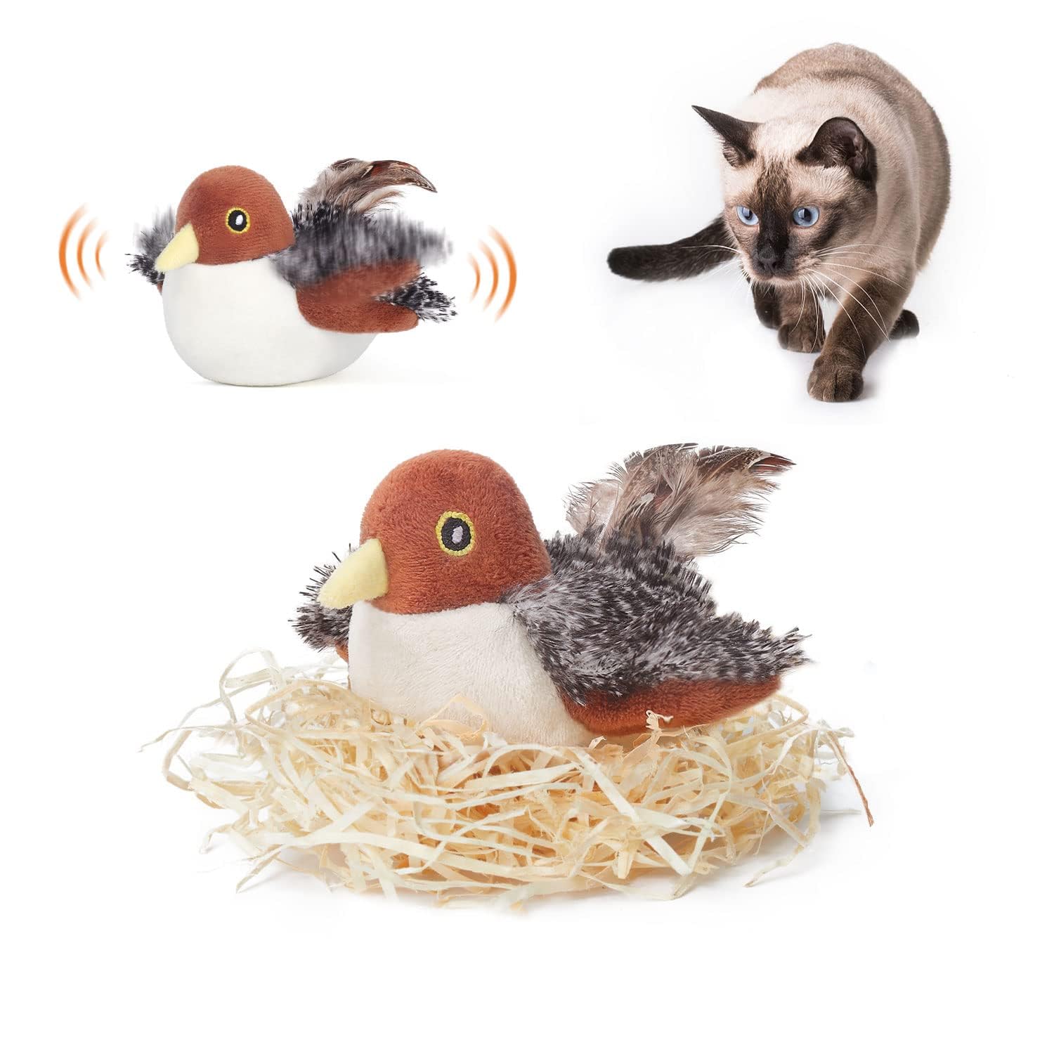 flapping bird cat toy