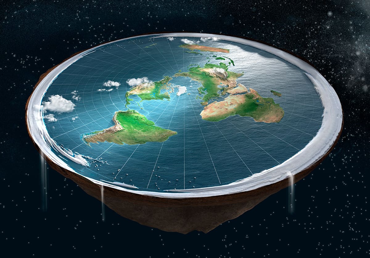 flat earther map