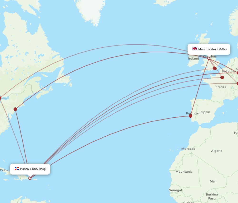 flight time from manchester to punta cana