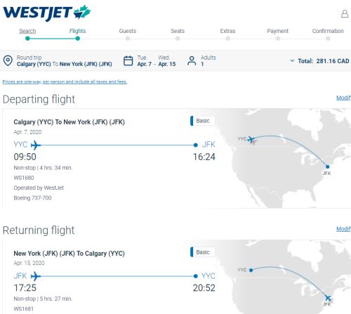 flight time new york to calgary