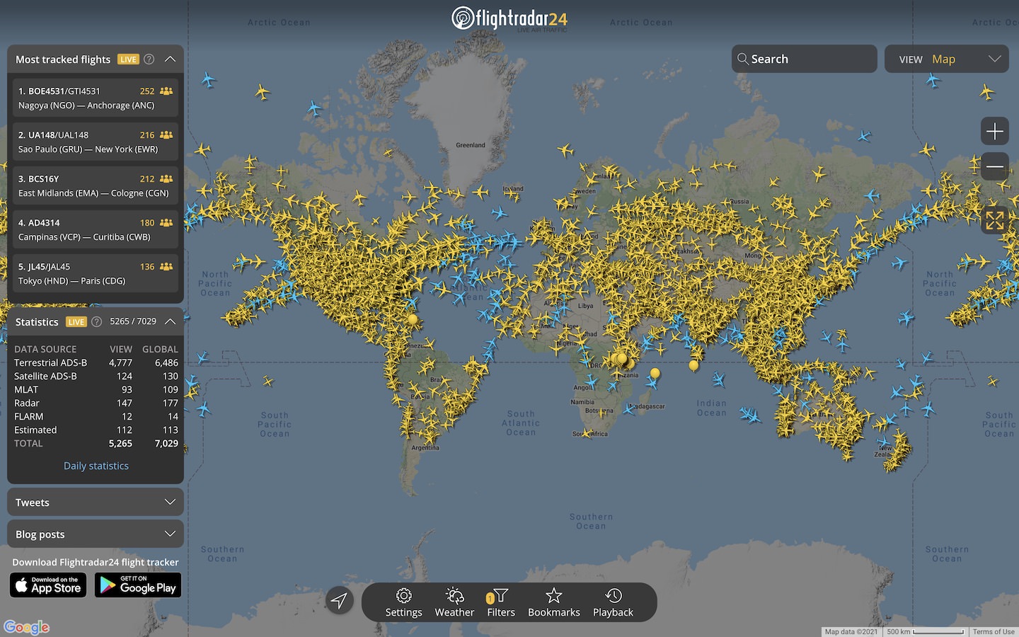 flight24 radar live