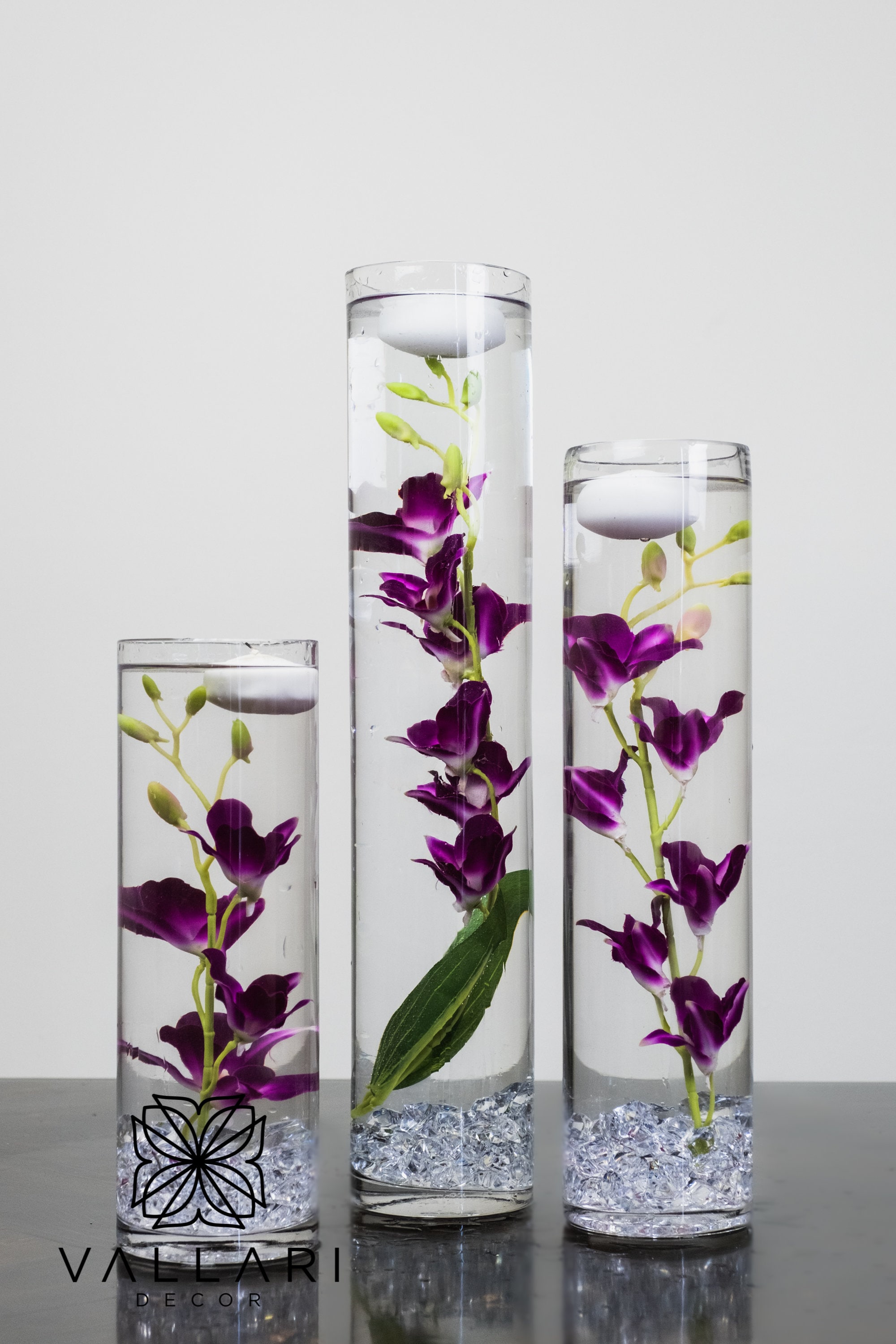 floating flowers in vase