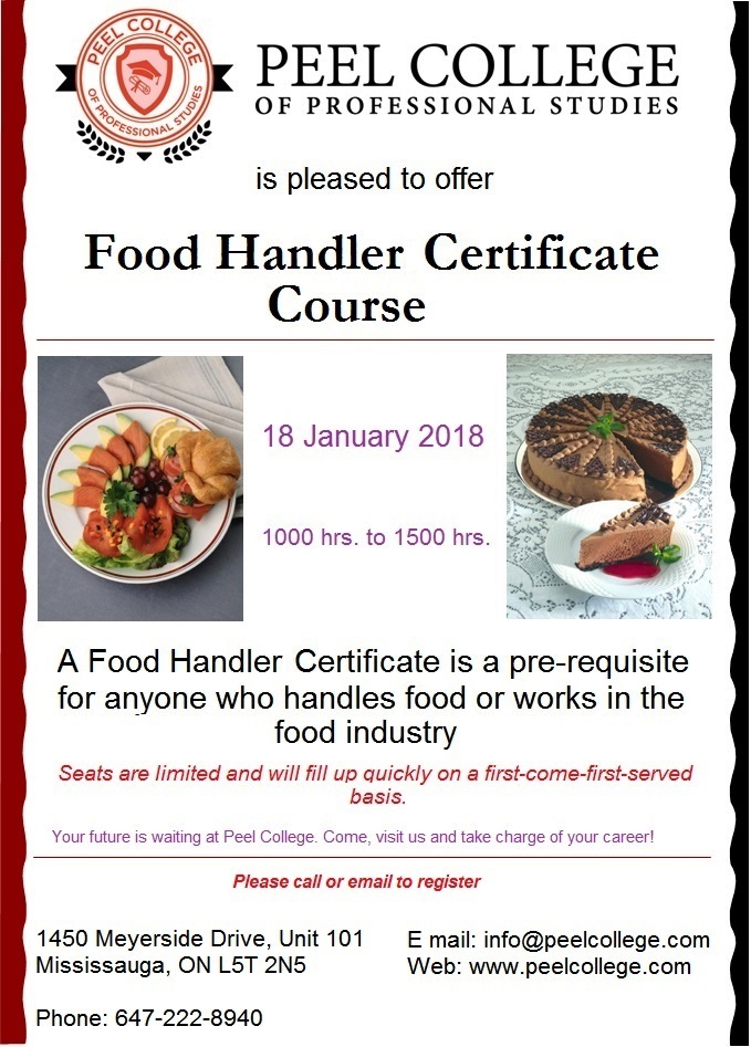 food handlers certificate mississauga