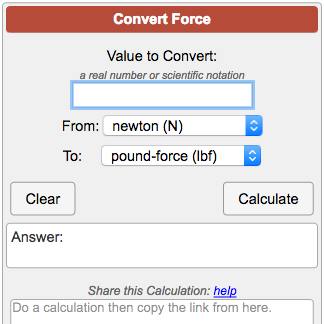 force conversion calculator