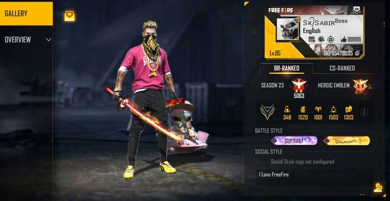 free fire nickname sk sabir boss