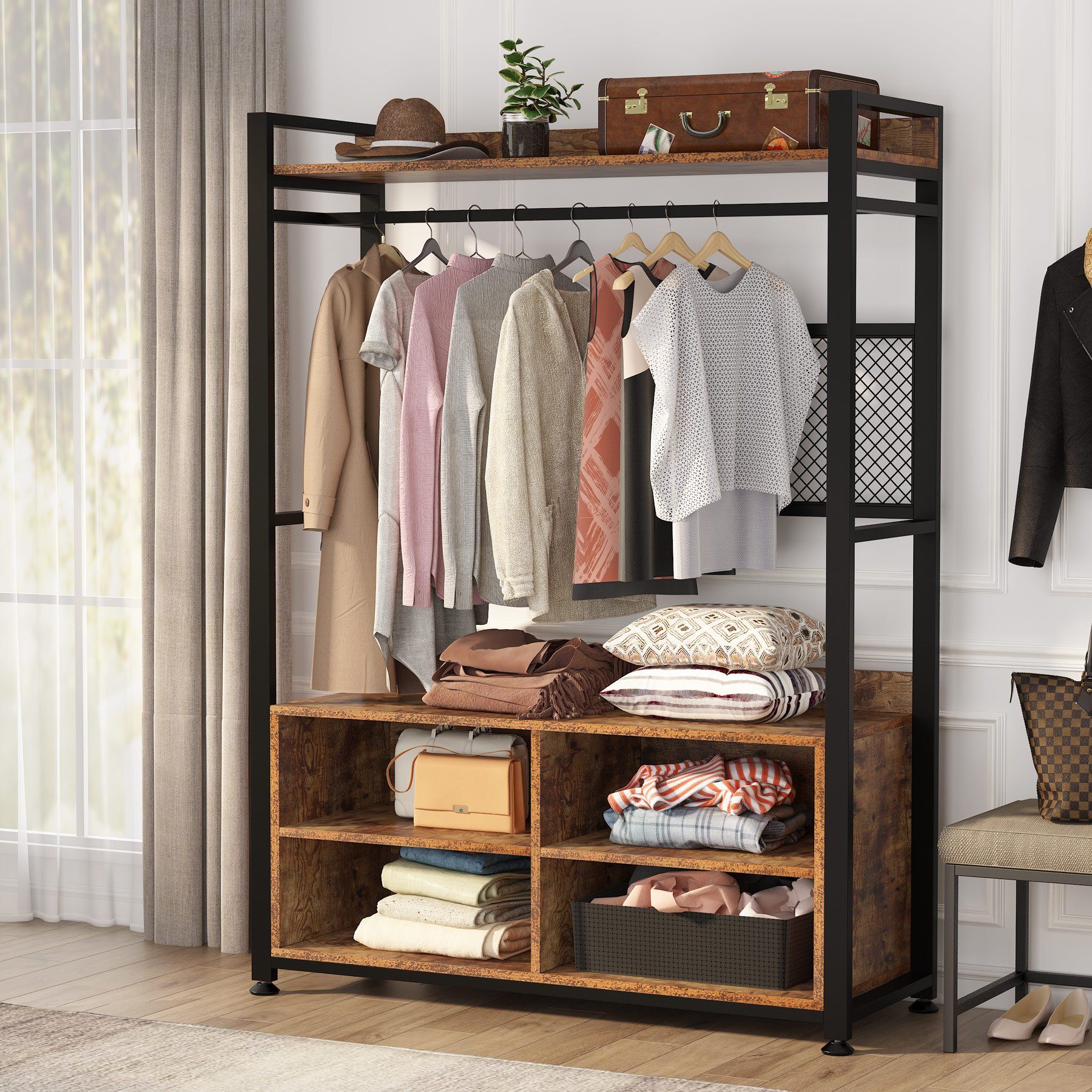 free standing wardrobe rack