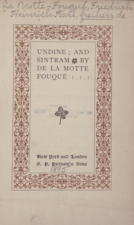 friedrich de la motte fouqué books