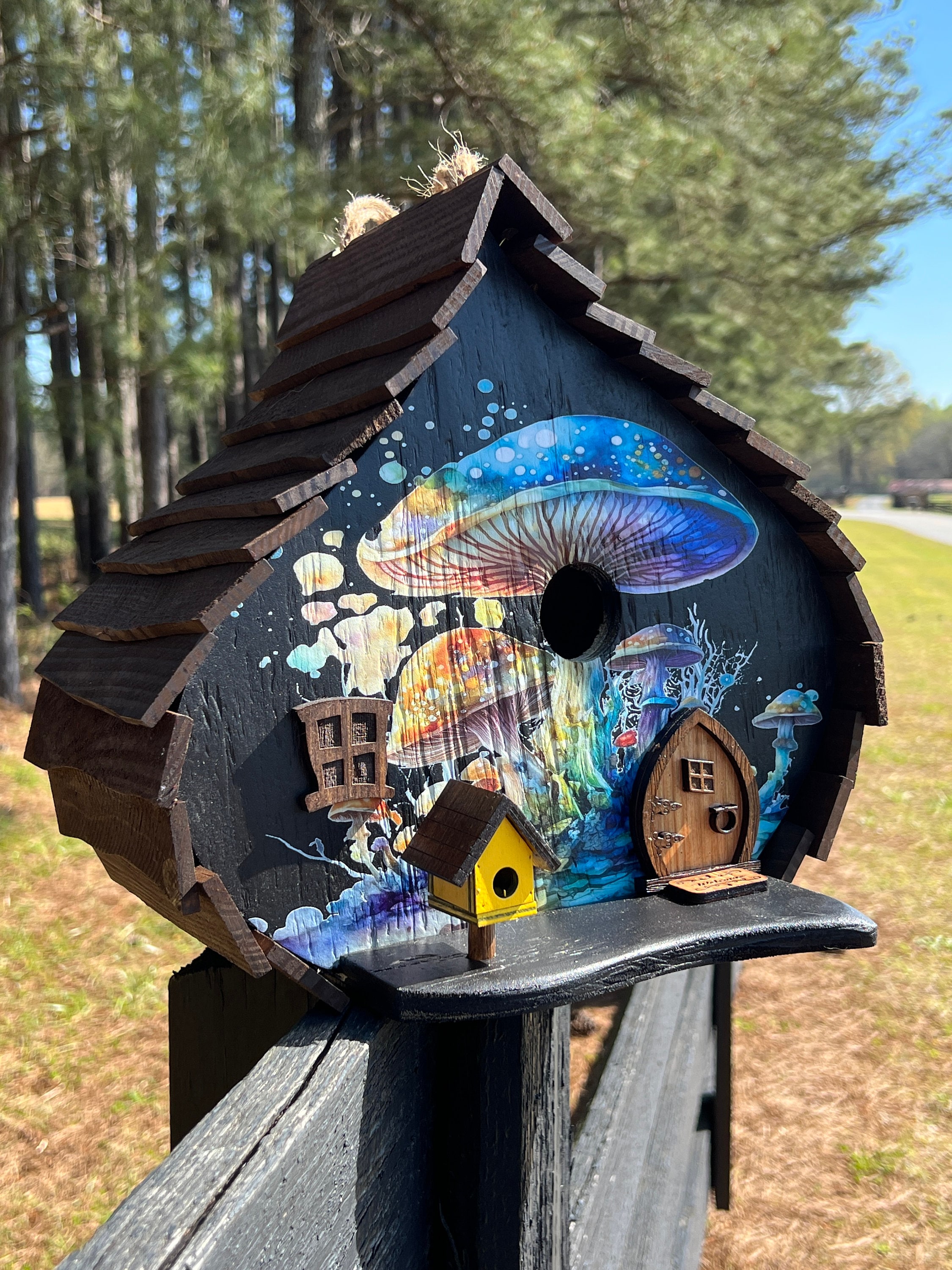 funky painted birdhouses