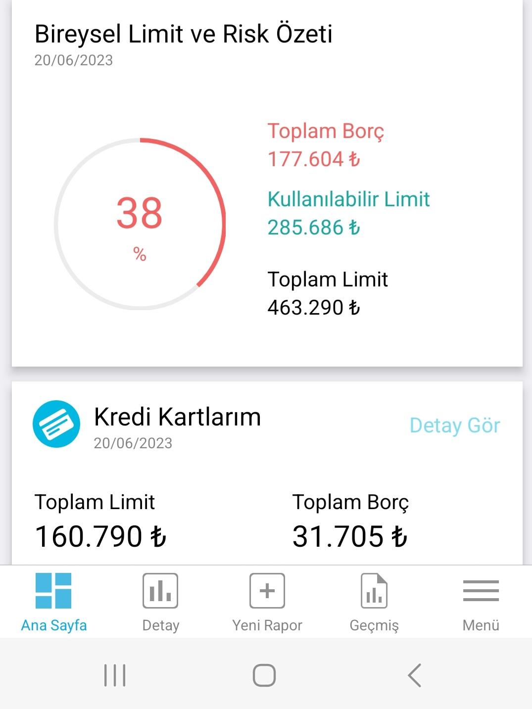 garanti limit arttırma olumsuz