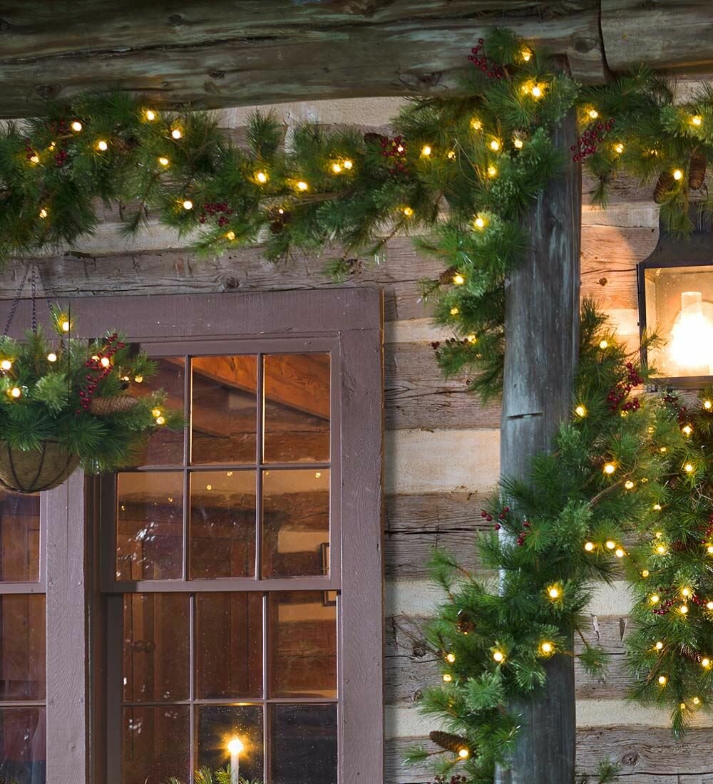 garland christmas lights outdoor