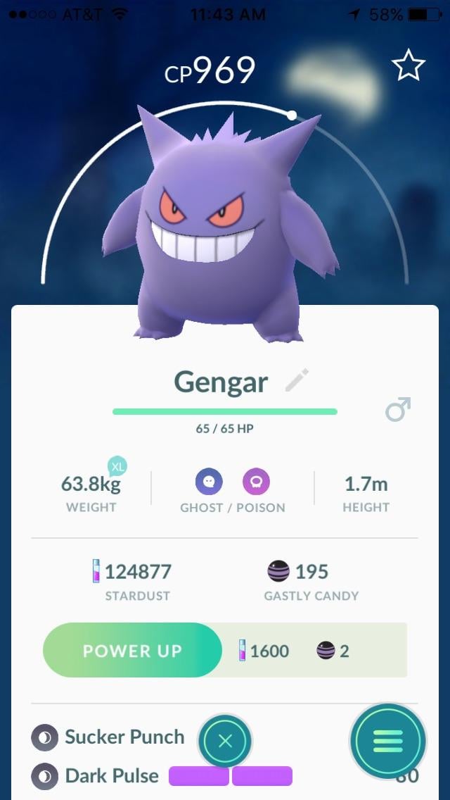 gengar moveset