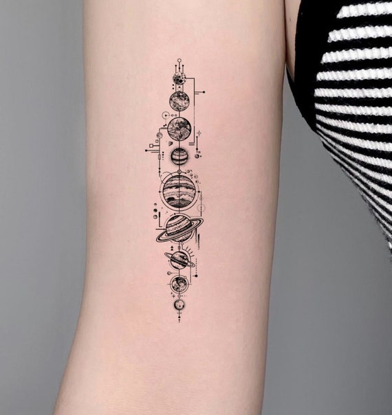 geometric solar system tattoo