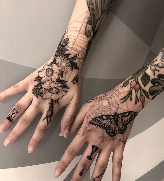 girly hand tattoos