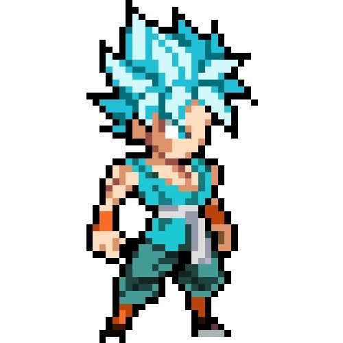 goku ssj blue pixel art