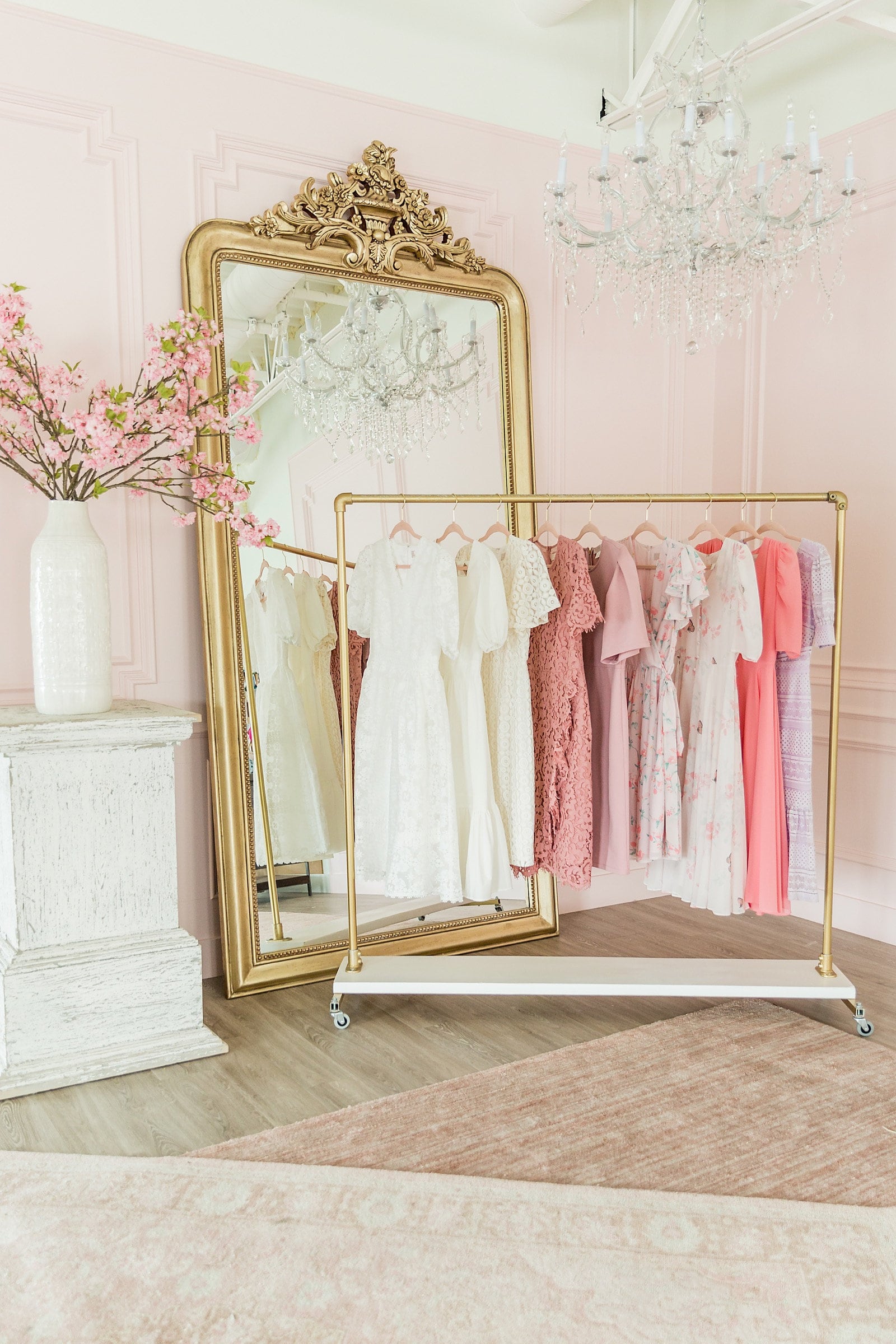 gold clothing rack