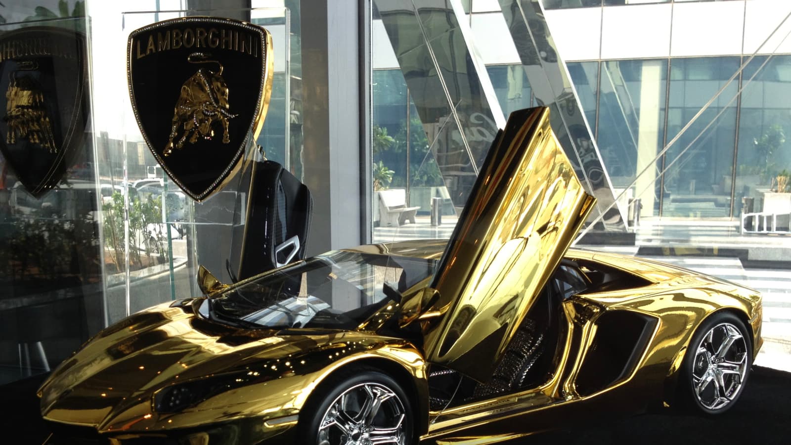 gold diamond rainbow lamborghini