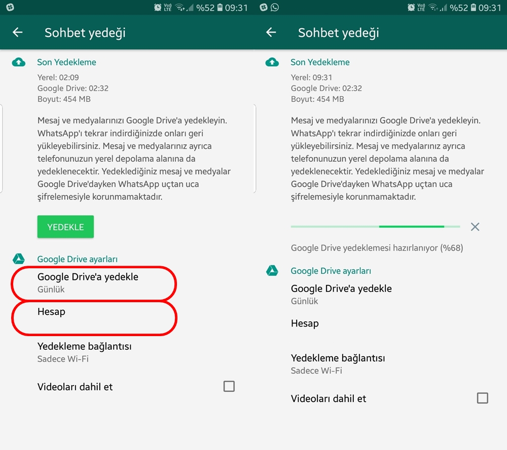 google drive dan whatsapp mesajlarını okuma