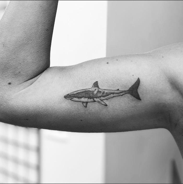 great white shark tattoo