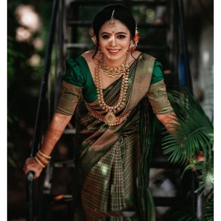 green wedding saree kerala