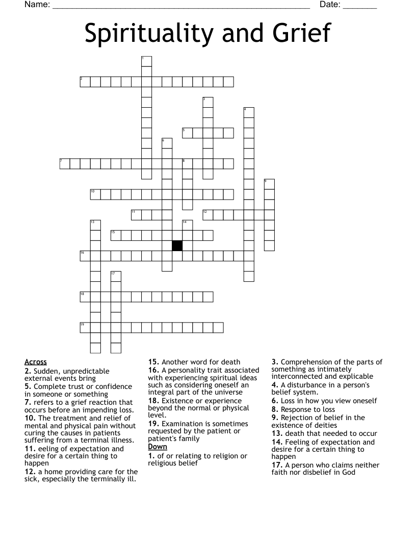 grief crossword clue