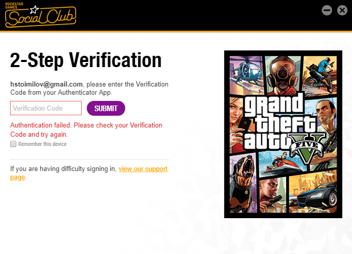 gta authenticator app