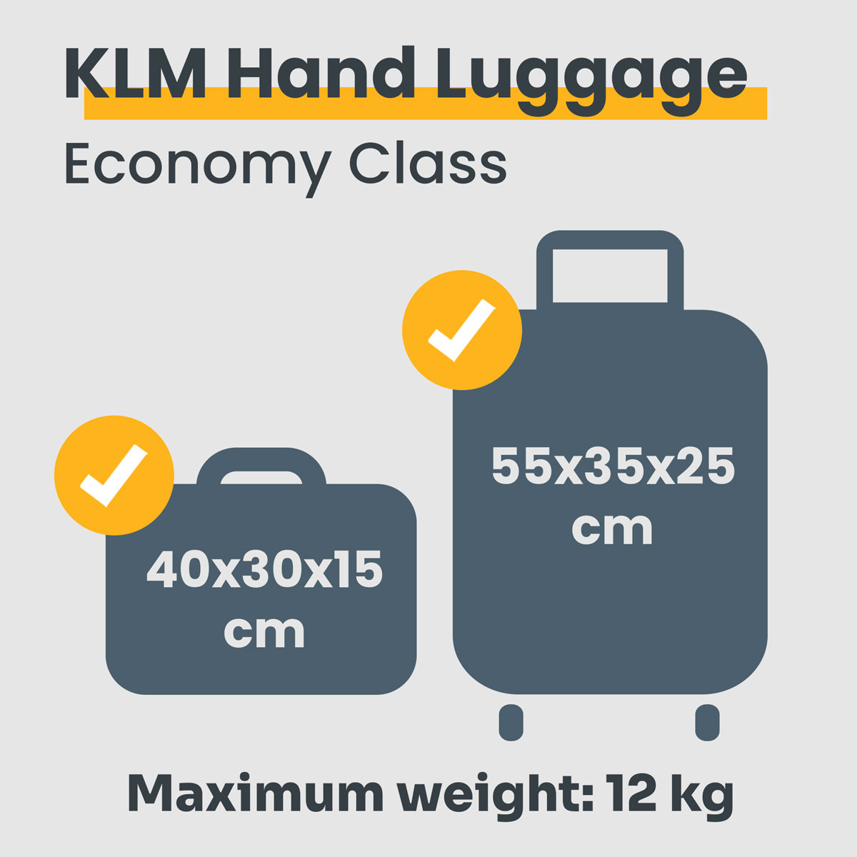 hand luggage dimensions klm