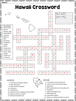 hawaiian thanks crossword