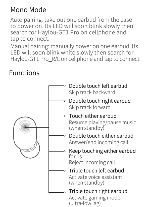 haylou gt1 pro how to use