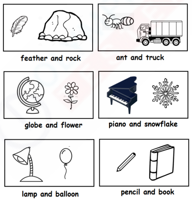 heavy or light worksheets first grade