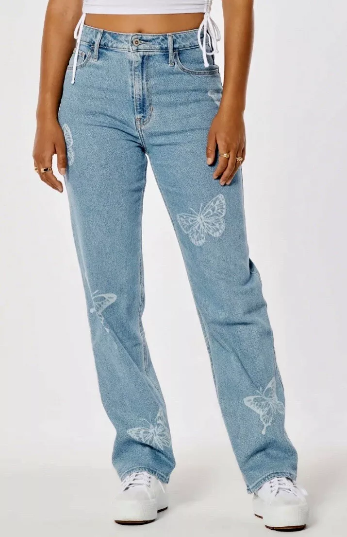 hollister butterfly jeans