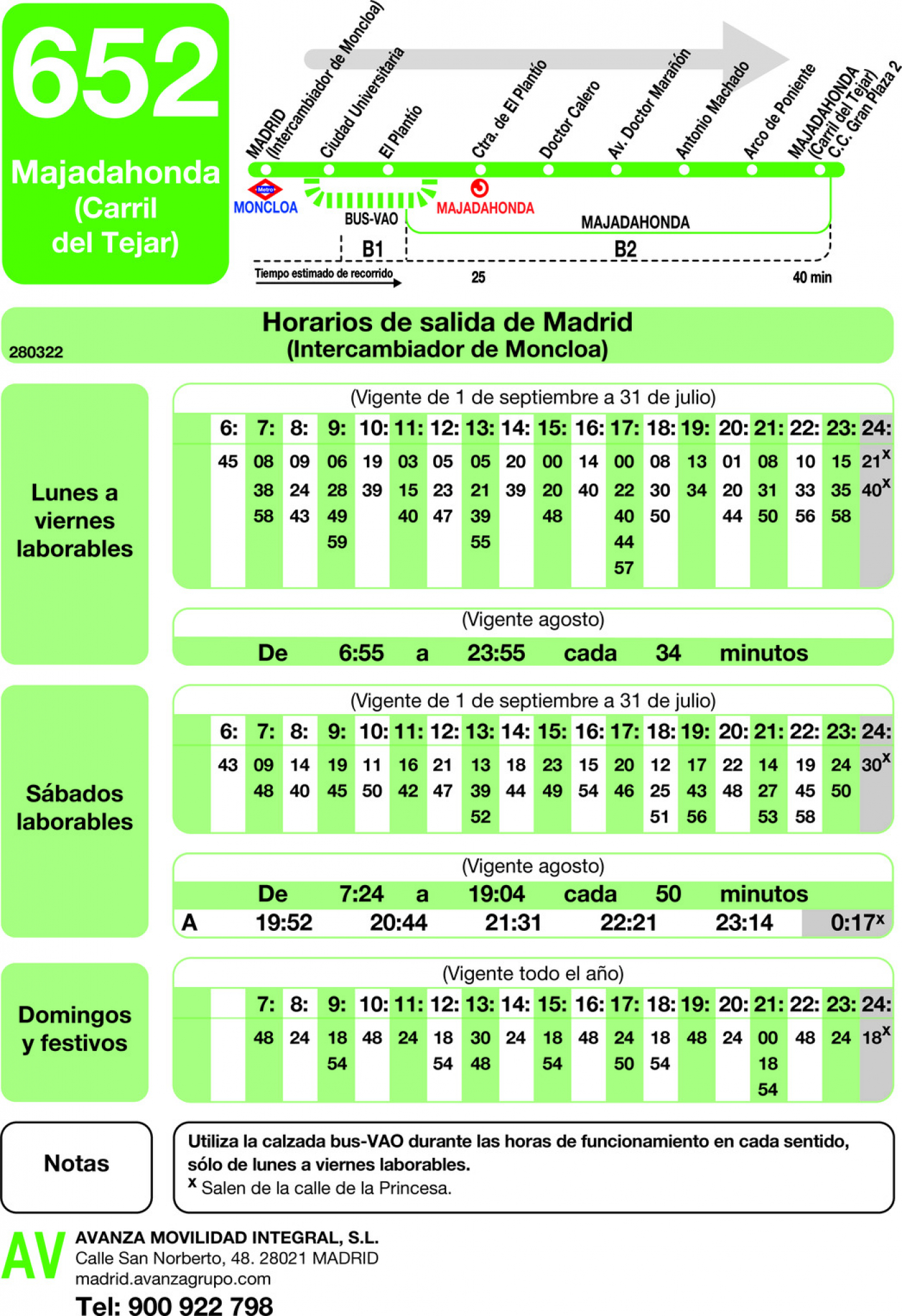 horario bus 652