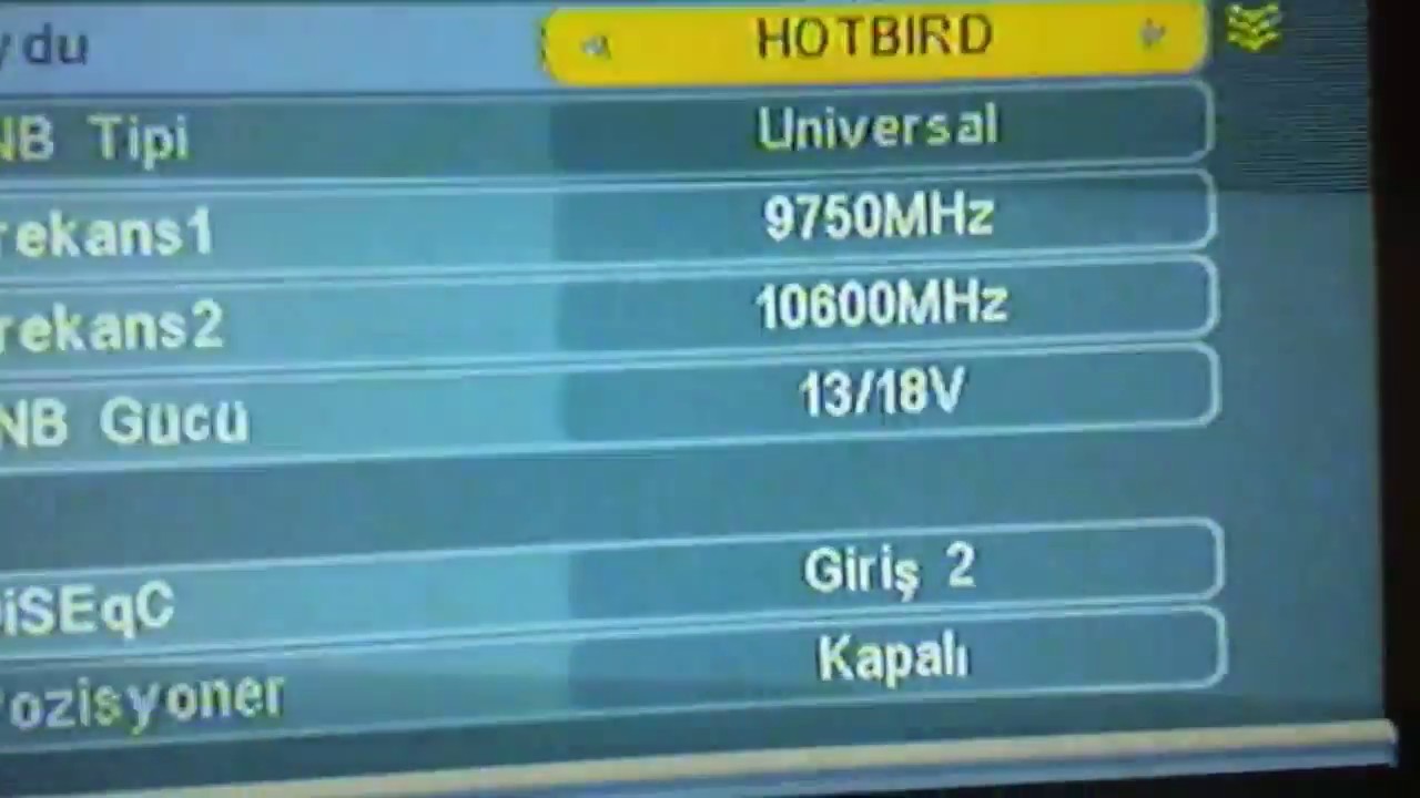 hotbird kanal frekans listesi