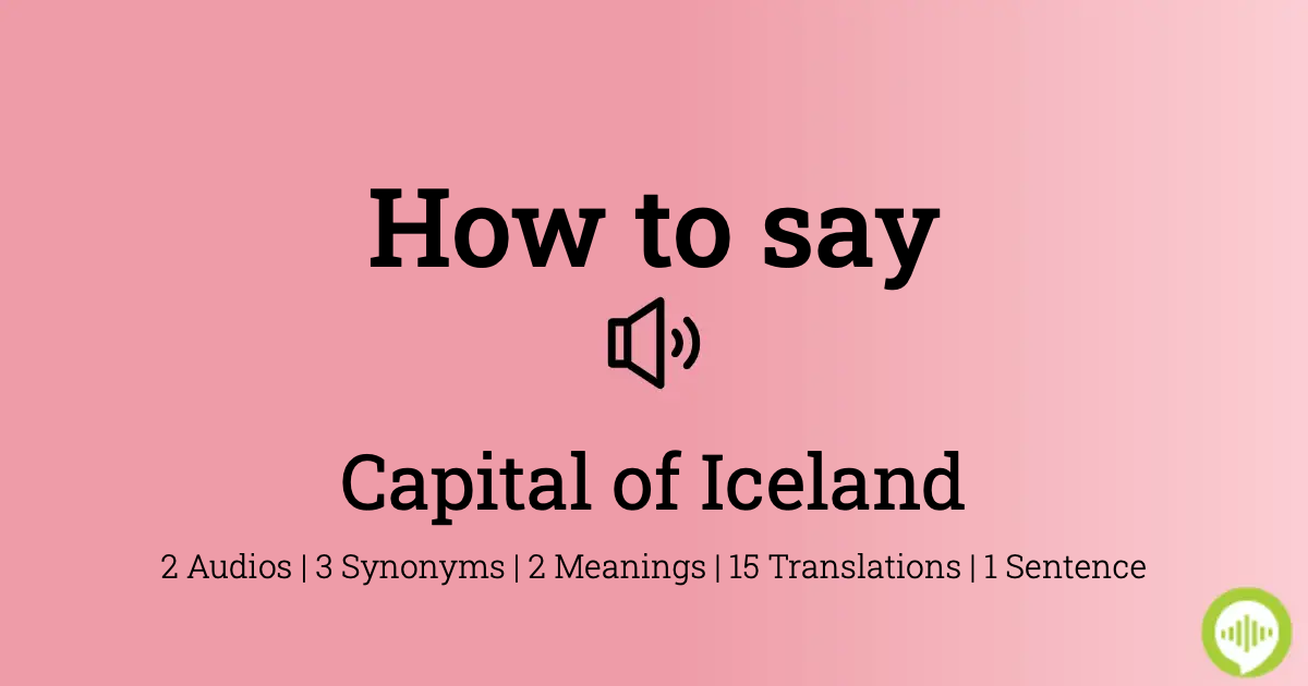 how do you pronounce the capital of iceland