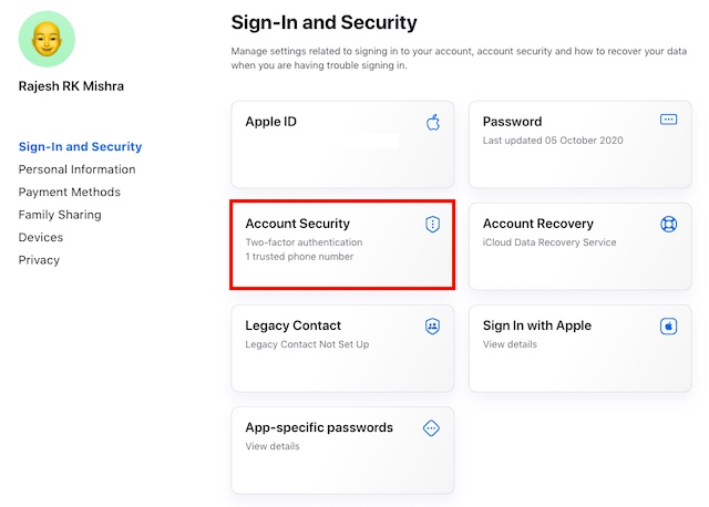 how to change phone number on apple id